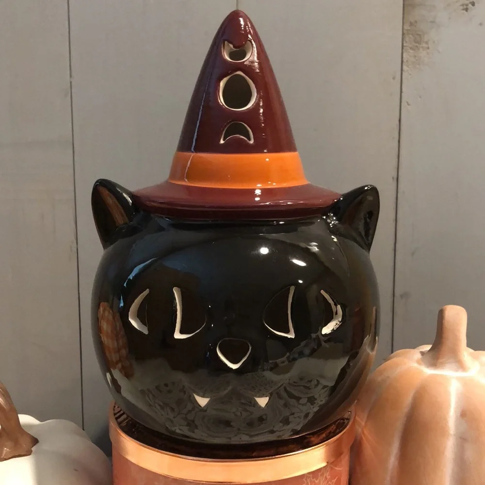 Target Bullseye’s Playground Halloween Light-Up Ceramic Witch Black Cat Decor